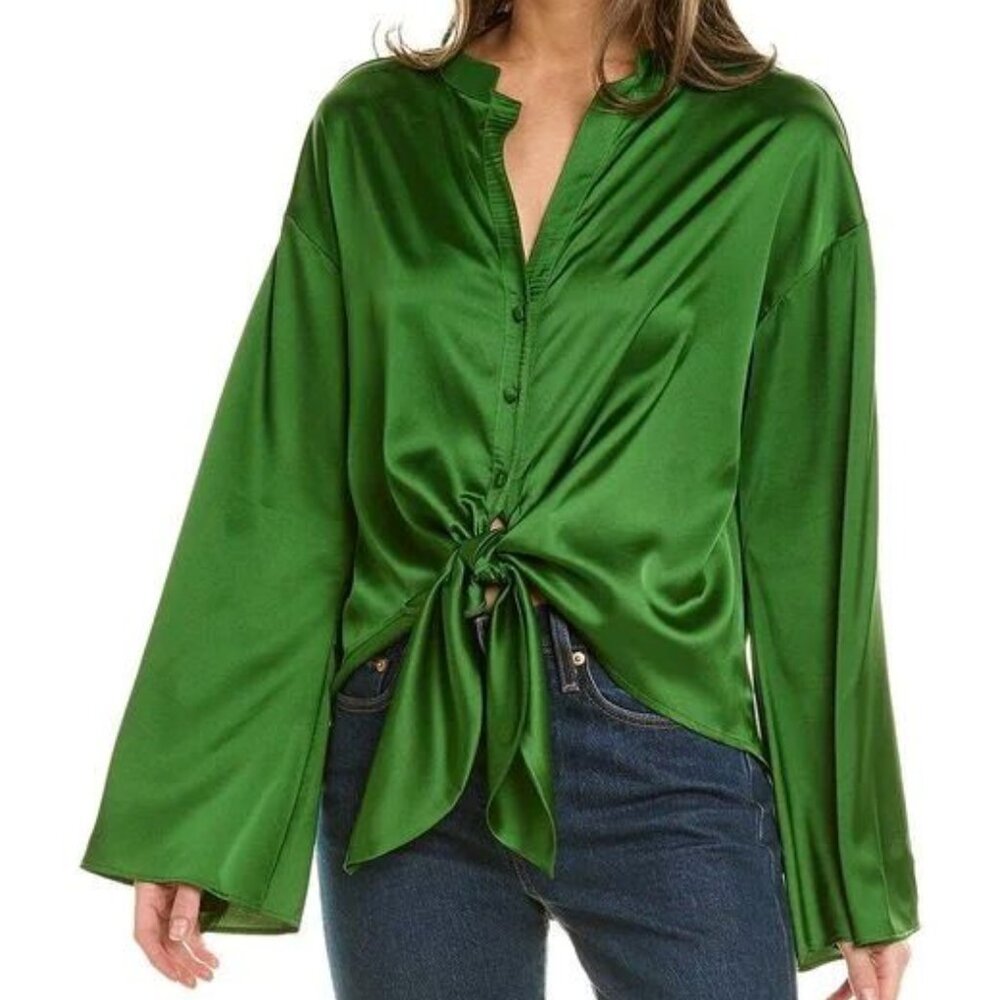 HUTCH OTTO WOMEN'S BLOUSE. SIZE:  XS-GREEN